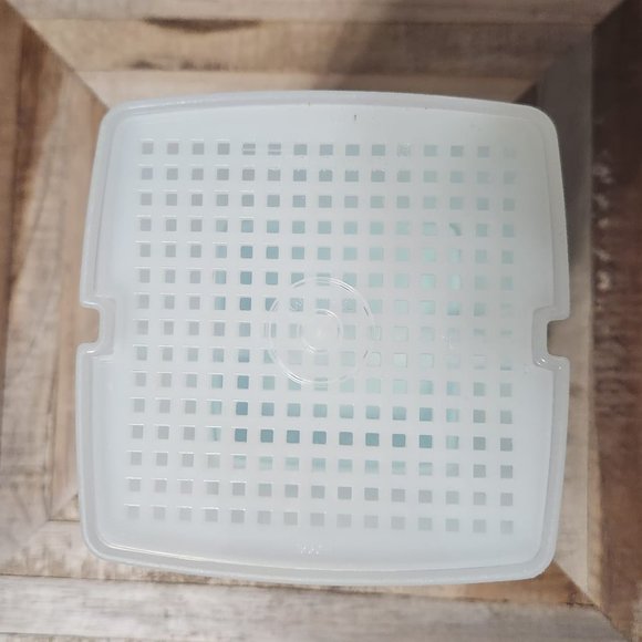 Tupperware 8 1/2 " tall Pick-A-Deli Pickle Keeper Aqua Mint Lid Insert 3 pc - Picture 6 of 6